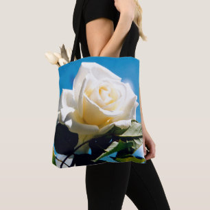 Tote Bag Beauté Rose Blanche