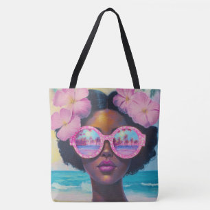 Tote Bag Beauté tropicale dans les tons roses