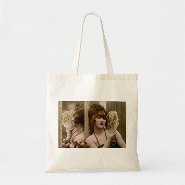 Tote Bag Beauté victorienne avec ventilateur et réflexion (Devant)