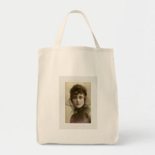 Tote Bag Beauté victorienne intense look filet rose haut
