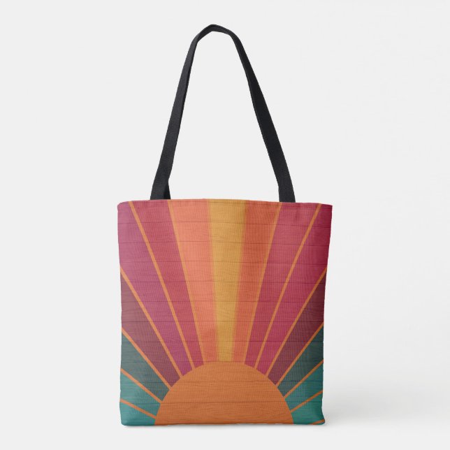 Tote Bag Beautiful Sunny Sun Rays Southwestern Folk Art (Dos)