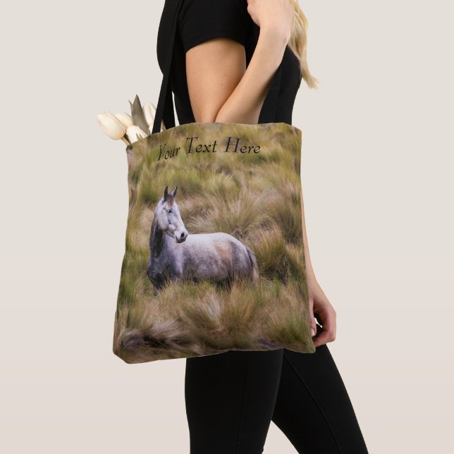 Tote Bag Beautiful White Prairie Horse  (De près)
