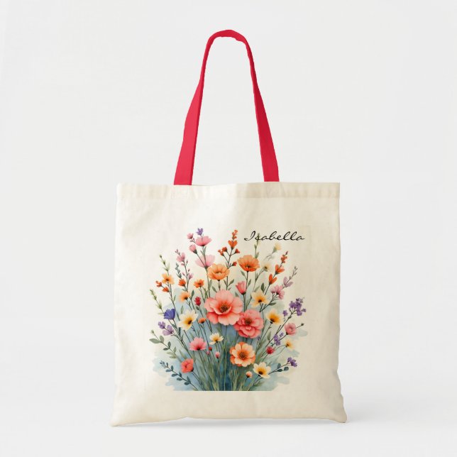 Tote Bag Beautiful Wildflowers Trendy Luxury Collection (Devant)