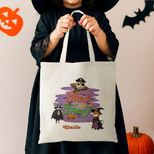 Tote Bag Beaux animaux blancs Halloween Trick ou Treat