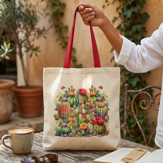 Tote Bag Beaux Cactus Fleuris (Créateur téléchargé)