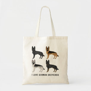Tote Bag Beaux chiens Shepherd allemands J'adore les Shephe
