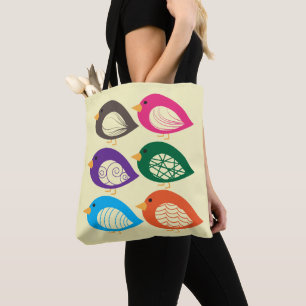 Tote Bag Beaux oiseaux colorés