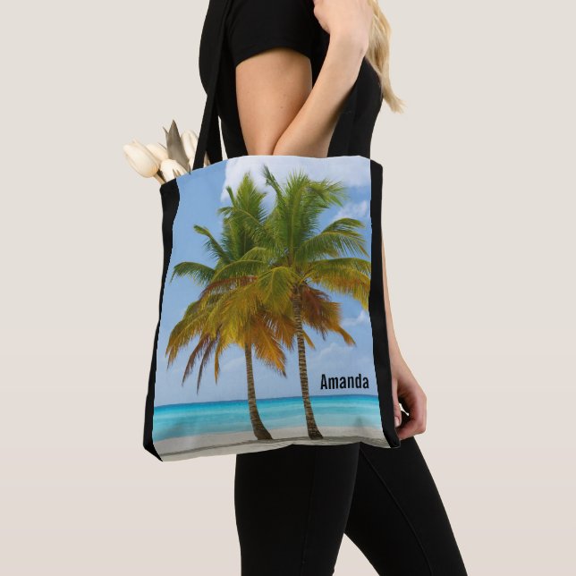 Tote Bag Beaux palmiers sur une plage tropicale (De près)