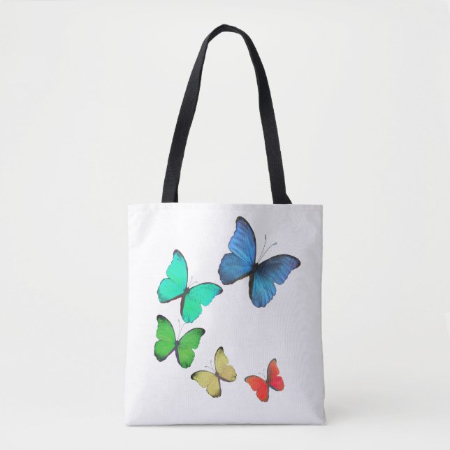 Tote Bag Beaux Papillons Multicolores (Devant)