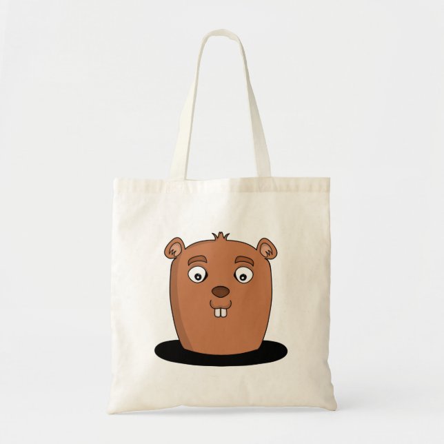 Tote Bag Beaver coming out of a hole (Devant)