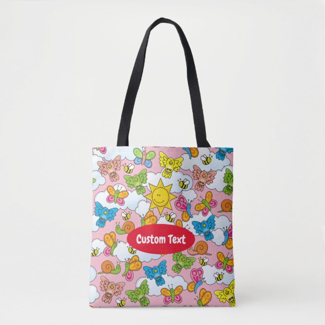 Tote Bag Bébé Animaux Arrière - plan (Devant)