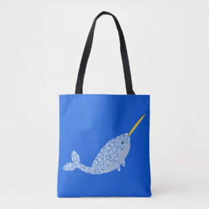 Tote Bag Bébé Bleu Cute Garçon Narwhal Motif