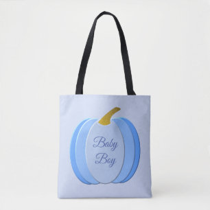 Tote Bag Bébé Bleu mignon Citrouille Personnalisé