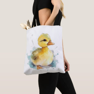Tote Bag Bébé Canard Aquarelle Épaule Fourre-tout