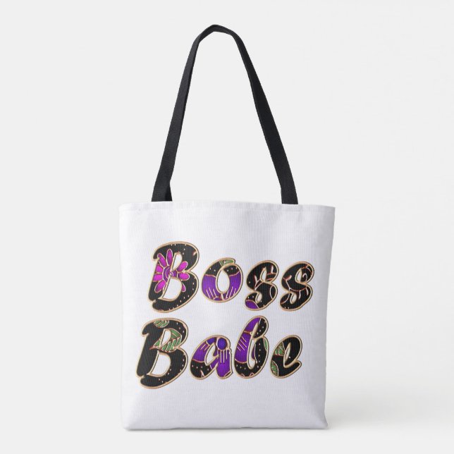 Tote Bag Bébé de chef en Flore noire (Dos)