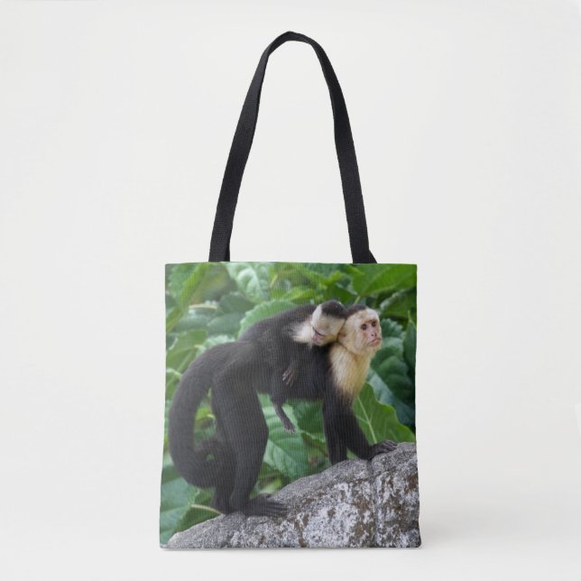 Tote Bag Bébé de transport de singe adulte de capucin sur (Devant)