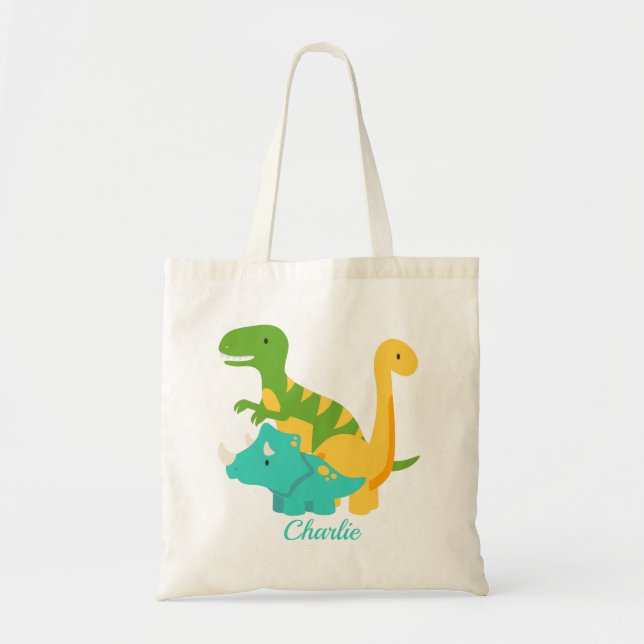 Tote Bag Bébé dinosaures mignons Tréx (Devant)