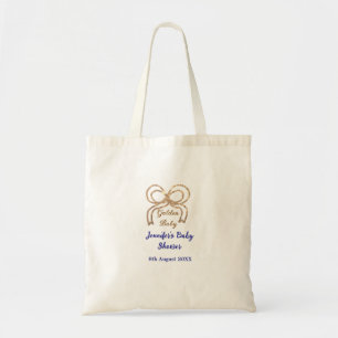 Tote Bag Bébé d'or arc bleu royal baby shower