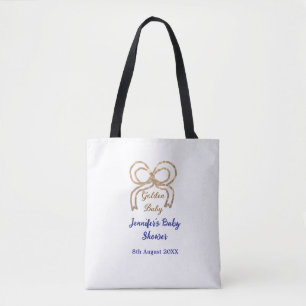 Tote Bag Bébé d'or arc bleu royal baby shower