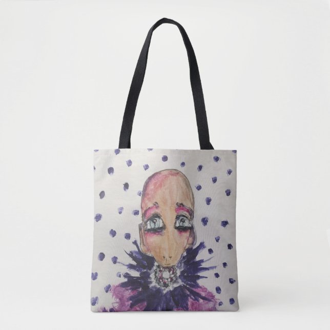 Tote Bag Bébé glamour en violet (Devant)