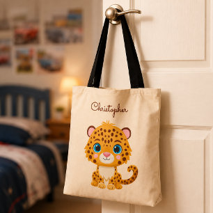 Tote Bag Bébé léopard mignon animaux de safari pour enfants