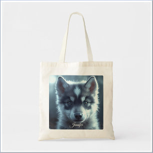 Tote Bag Bébé loup adorable au clair de lune