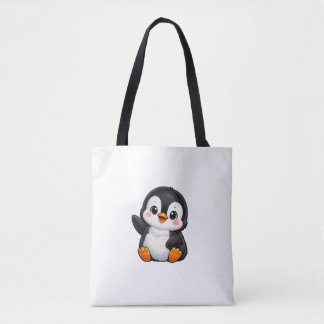 Tote Bag Bébé manchot mignon faisant signe Personnage de de