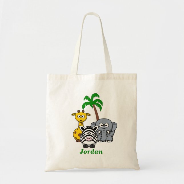 Tote Bag Bébé mignon animaux de la jungle (Devant)