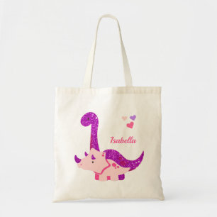 Tote Bag Bébé mignon Dinosaure violet Personnalisé