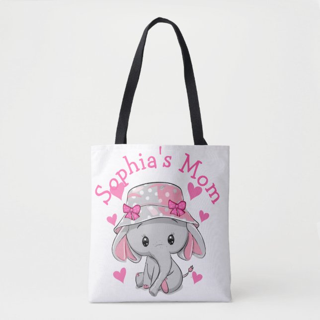 Tote Bag Bébé mignon Eléphant fille (Devant)