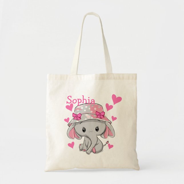 Tote Bag Bébé mignon Eléphant fille (Devant)