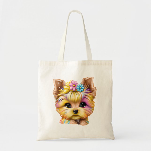 Tote Bag Bébé mignon et adorable Yorkie (Devant)