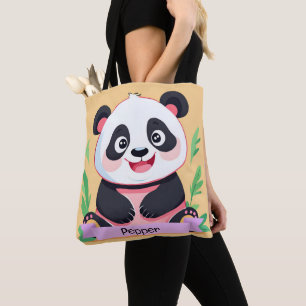 Tote Bag Bébé mignon Panda Nom personnalisé