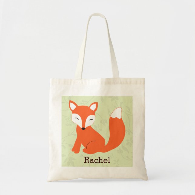 Tote Bag Bébé mignon vert Fourre-tout personnalisé par Fox (Devant)
