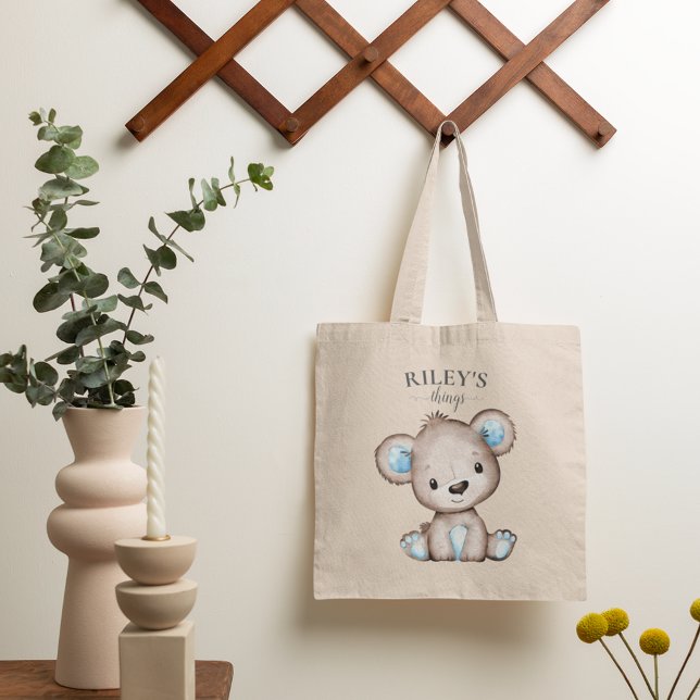 Tote Bag Bébé Monogrammé de l'ours Brown mignon (Créateur téléchargé)