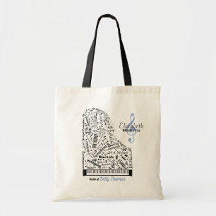 Tote Bag Bébé personnalisé Grand Piano Enseignant étudiant