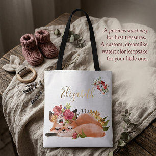 Tote Bag Bébé renard aquarelle mignon