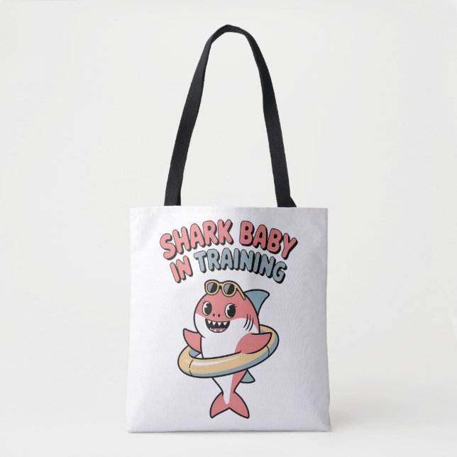 Tote Bag Bébé Requin en Formation | Enfants (Devant)