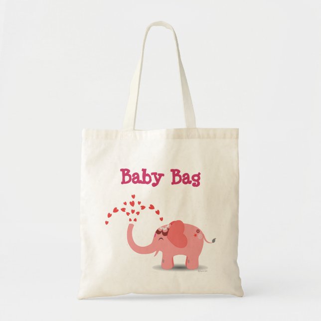 Tote Bag Bébé rosâtre Fourre-tout d'éléphant (Devant)