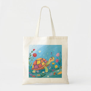 Tote Bag Bébé Tortue Dessinée