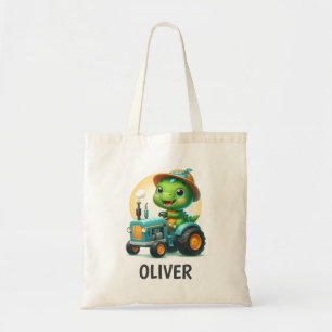 Tote Bag Bébé Trex dinosaure mignon conduisant un tracteur