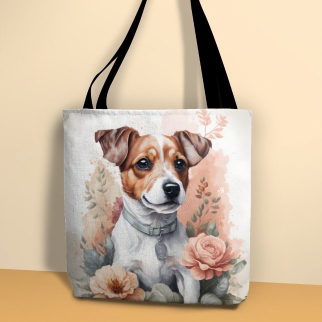 Tote Bag Bébés mignons animaux | Jack Russell Terrier Puppy (Créateur téléchargé)