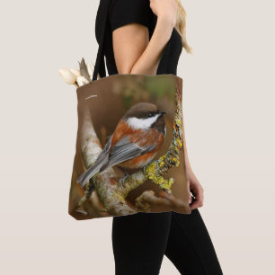 Tote Bag Bécasseau mignon à dos de châtaignier sur poirier