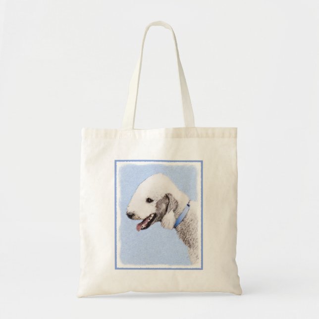 Tote Bag Bedlington Terrier Peinture - Art Chien original (Devant)