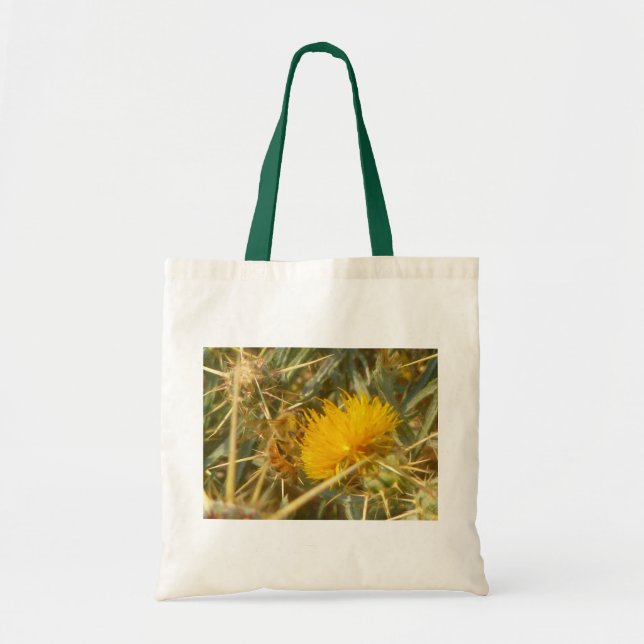 Tote Bag Bee and Star Thistle (Centaurea solstitialis) (Devant)