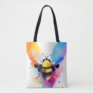 Tote Bag Bee Wild Nature Animal Color Art Peinture