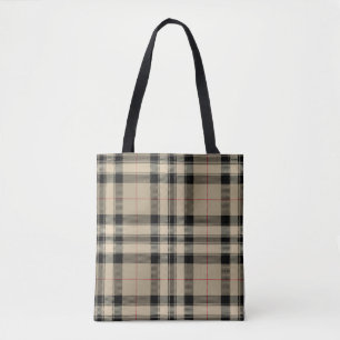 Tote Bag Beige classique + Plaid noir