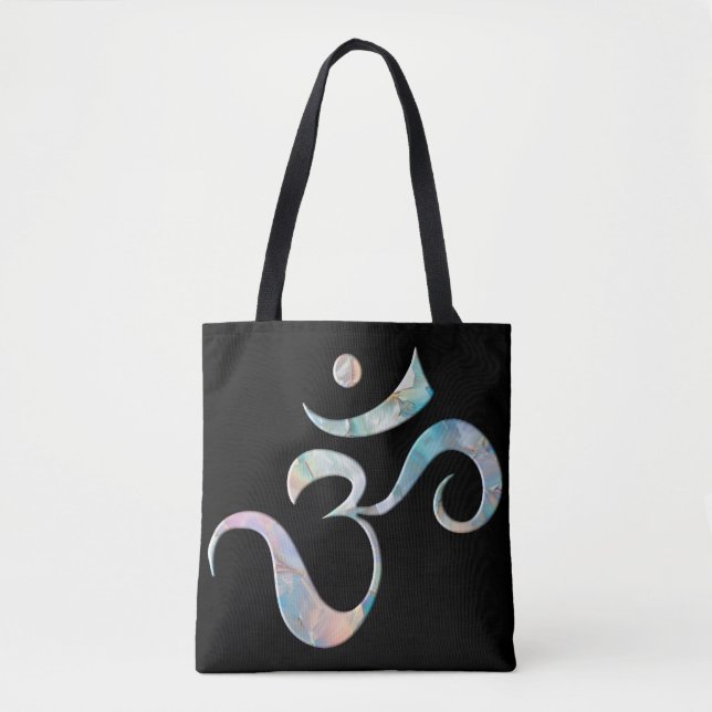 Tote Bag Beige Marbré Om  (Devant)