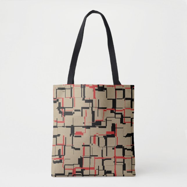 Tote Bag Beige rouge cool Noir (Devant)