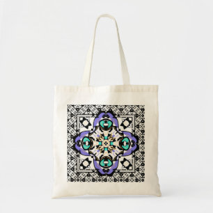 Tote Bag Bel Aqua frais et pourpre de conception de damass